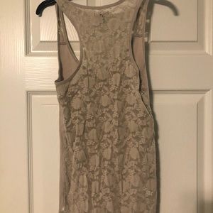 Tan lace back tank